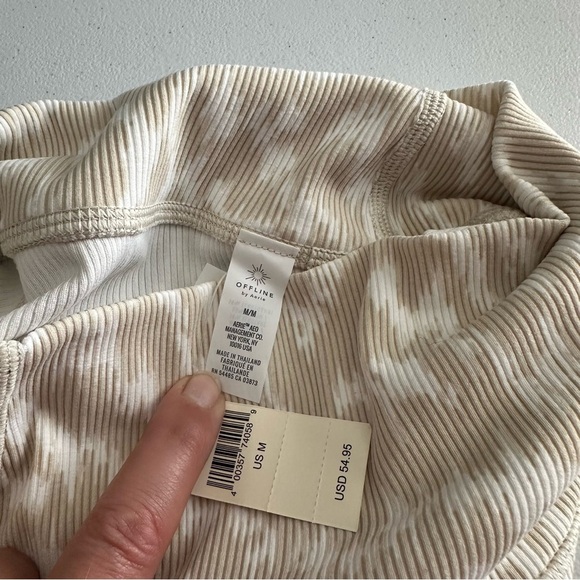 NWT Aerie Offline Seamless 7/8 Leggings Cable Ribbed Hi-Rise 2-Pair Size Medium - Picture 5 of 5